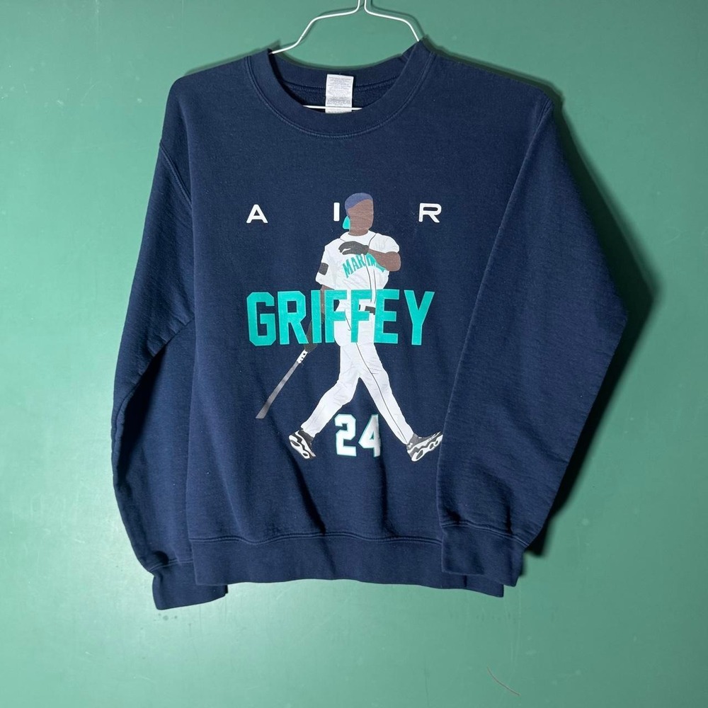Gildan Air Griffey 24 Navy Sweatshirt Mens Small Ken Griffey Jr Seattle Mariners